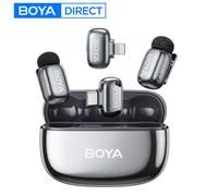 BOYA Mini 2 Wireless Lavalier Lapel Mini Microfono Riduzione del rumore per iPhone 6-17 USB-C Android SmartPhone PC Streaming live