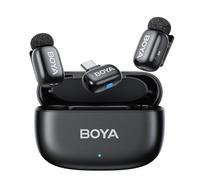 BOYA Mini Microfono Wireless per iPhone15/16 Android, Microfono Lavalier USB-C Ultraleggero 5g, Voice Change, Riduzione del Rumore, Mic Mini, 30h Utilizzo, Microfoni Wireless Professionali Type C