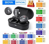BOYA Omic Wireless Lavalier Lapel Mini Microfono Microfono a condensatore per iPhone iPad Android Smartphone Video Trasmissione in diretta Vlog