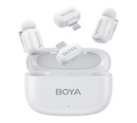 Boyamini Microfono Lavalier Wireless per Lightning&USB C, Ultra mini microfono con commutazione vocale AI, riduzione del rumore e custodia di ricarica, clip in metallo su TikTok Content Creators
