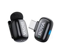 Boyamini Wireless Lavalier Microphone for Andriod USB C, Ultra mini microphone with AI voice switching, noise reduction and charging case, Metal clip on TikTok Content Creators