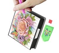 BOYANDM Adorabile clip per appunti realizzata a mano con fiore di cristallo, progetto creativo per giovani e adulti, 10,5 cm, scatola per promemoria con pittura con fiori e pietre