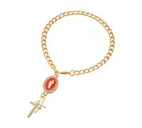BOYANDM Bella Religiosa Gioielli Da Polso Croci Fascino Dazzling Zircone Pietre Lega Texture per Moda Donna Ciondolo Accessorio Moda per Le Donne Elegante Ciondolo, Misura unica, come descritto