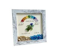 BOYANDM Cornice in vetro di mare per 2026 laurea Home Decor Beach Glasswork Frame