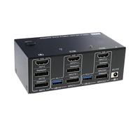 BOYANDM Switcher per 3Monitors 2 + HDTV USB3.0 Port Supporta 8K @60Hz e 4K @144Hz Display Super Connectivities Triples Monitor