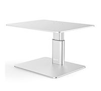 BoYata Supporto Monitor in Metallo, Regolabile in Altezza, Supporto da Scrivania, Monitor Stand Compatibile con TV, PC, Laptop, Computer, Stampante, iMac e tutti gli Schermi-Argento