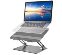BoYata Supporto PC Portatile, Ergonomico Supporto per Laptop Multi-Angolo Regolabile Compatibile con MacBook Pro/Air, Surface, Samsung, HP e tutti i Laptop da 10-15 pollici-Grigio