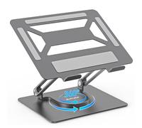BoYata Supporto PC Portatile, Supporto per Laptop Regolabile con Base Girevole a 360°, Supporto Ergonomico per Notebook Compatibile con Tutti i Modelli MacBook Pro/Air, Laptop fino a 17"-Grigio