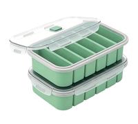 BOYIFEIJIE Set di 2 stampi per zuppa in silicone, 6 scomparti con coperchio e linee di riempimento, per porridge, brodo, salsa e burro, senza BPA e lavabile in lavastoviglie, ideale per Meal Prep
