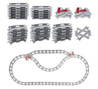 BOYIFEIJIE Set di 47 binari per la costruzione, composto da binari per la ferrovia della città, composto da diritti, curve e incroci, giocattolo educativo a partire dai 2 anni, regalo per ragazzi e