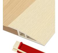 BOYIFEIJIE Soglia di Dislivello Pavimento, 1M x 7cm Profilo di Raccordo per Pavimenti in PVC Autoadesivo, Profilo di Transizione per Dislivelli di Pavimento da 10mm ~ 15mm (Rovere Bianco)