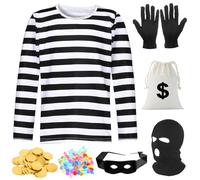 Boyigog Costume da predatore di Halloween per uomo adulto con accessori, copricapo guanti maschera per gli occhi, borse, ladri ladri cosplay Fancy Dress Costume per Halloween Carnevale Cosplay Party