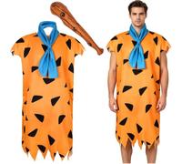 Boyigog Costume da uomo delle caverne dell'età della pietra, 3 pezzi, con tunica in vita, gonfiabile, perfetto per Halloween, carnevale, cosplay