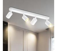 BOYIR Faretti da Soffitto Orientabili, GU10 Faretti LED da Soffitto Bianco, Lampada Soffitto 2 Luci Moderni, Faretto da Parete Interno in Alluminio per Cucina, Camera, Barra, Lampadina Non Inclusa