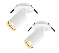 BOYIR Faretti da Soffitto Orientabili, GU10 Faretti LED da Soffitto Bianco, Moderna Plafoniera Lampade da soffitto, Faretto LED Incasso per Barra, Cameretta, Cucina, Senza Lampadina, 2 Pezzi