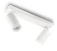BOYIR Lampada Faretti da Soffitto LED Orientabili, Faretti da Parete Interno GU10 Bianco, Moderna Plafoniera LED Faretti 2 Luce, Faretto da Parete Interno per Barra, Cameretta, Cucina, Senza Lampadina