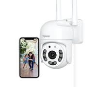 BoyKeep K20 - Telecamera di sicurezza 2K per esterni, visione panoramica a 360°, per la sicurezza domestica esterna, con visione notturna a colori, rilevamento del movimento, conversazione a 2 vie