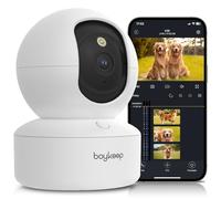 BoyKeep Telecamera per animali domestici 2K con app per telefono, telecamere di sicurezza per interni, rilevamento e tracciamento del movimento, audio a 2 vie, WiFi 5G/2,4 GHz/Bluetooth 12 secondi di
