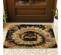 Boykin Spaniel Dog Congrats Grad Pattern Zerbino Nero Esterno Interno Ingresso 73 x 43 cm, Oro Nero Laurea Outdoor Ultra Sottile Zerbino per Esterno con Stampa Scarpe Fuori Porta per Patio