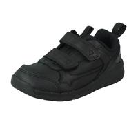 Boys Clarks Orbit Sprint Scarpe Trainer Casual in Pelle Hook & Loop Nero Bianco