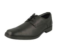 Boys Clarks Scala Edge Y Scarpe Eleganti In Pelle Nere Con Lacci