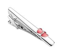 Boys Clip on Tie, Red Tie Clip on Rectangle Stainless Steel Mens Tie Bar Clip Unisex Tie Pins for Women Gifts for Women Tie Accessories
