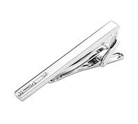 Boys Clip on Tie, Silver White Rectangle Stainless Steel Mens Ties Clip Unisex Tie Clip on for Women Birthday Gifts for Women Tie Accessories