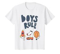 Boys Rule Bold Rocket Sock Shoe Balloon Colori Maglietta