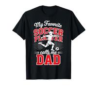 Boys Soccer Dad Il Mio Calciatore Preferito Mi Chiama papà Red Maglietta