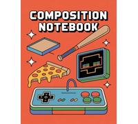 Boys Sports With Pizza Video Game Notebook: 120 Pages Composition Book, with Softwatercolors Cover Design, great for Ideas, School Notes, Drawing, ... Cover Design, great for Ideas,