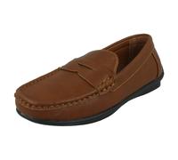 Boys Thomas Blunt Scarpe Smart Loafer Slip On Tan Nero 'N1R155'