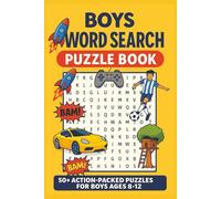 Boys Word Search Puzzle Book: Word Searches with Easy to Read Print about Adventure, Action, Fun Luigiand More 6x9 inches, 110 pages, 50+ Puzzles ... Gift