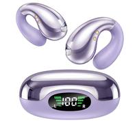 Boytond Ultra Open-Ear-Earbuds Wireless Bluetooth - Auricolari ergonomici a clip, cuffie over-the-ear a conduzione ossea con design impermeabile e vestibilità sicura per orecchie piccole, viola lucido