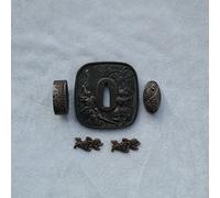 Boyu Japanese Samurai Sword KOSHIRAE - TSUBA FUCHI KASHIRA MENUKI HJ19-HJ48 (HJ36, 3.14in-3.54in, 2.75in-3.14in,)