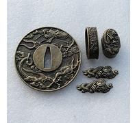 Boyu Japanese Samurai Sword KOSHIRAE - TSUBA FUCHI KASHIRA MENUKI HJ81-HJ95 (HJ82, 3.14in-3.54in, 2.75in-3.14in,)