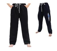 BOYUDZLTD Pantaloni per catetere per uomo/donna, pantaloni per nefrostomia, pantaloni per sacca delle urine, pantaloni per catetere Foley contengono 2 sacche per urine, nero, M