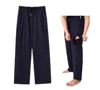 BOYUDZLTD Pantaloni per nefrostomia, Borsa da Gamba con catetere, Doppia Tasca con Cerniera, Pantaloni per urina, per Foley, nefrostomia, stomia, Nero (Pantaloni), XL