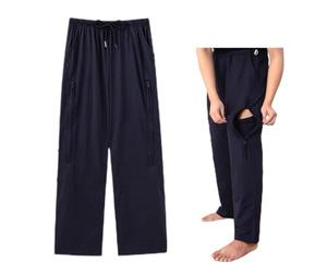 BOYUDZLTD Pantaloni per nefrostomia, Borsa da Gamba con catetere, Doppia Tasca con Cerniera, Pantaloni per urina, per Foley, nefrostomia, stomia, Nero (Pantaloni), M