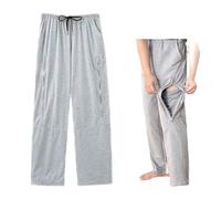 BOYUDZLTD Pantaloni per sacca nefrostomia, pantaloni con sacca per catetere con doppie tasche con cerniera, pantaloni per sacca urinaria per Foley, nefrostomia, ostomia (Grigio (pantaloni), XX-Large)