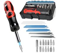 BOYUNSHI Set 18 in 1 con seghetto e cacciavite con manico pieghevole, lame per sega a mano, kit di utensili per tagliare metallo, legno, cartongesso, cartongesso, compensato, giardino domestico fai da