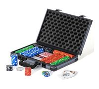 Boyzhood Set di 400 fiches da poker in argilla da 14 grammi, con custodia da viaggio Deluxe, chip numerate, set da poker per il gioco d'azzardo Texas Holdem Blackjack.