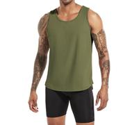 Boyzn Canotta da uomo in cotone, senza maniche, per bodybuilding, sport, palestra, spiaggia, bodybuilding, verde, M