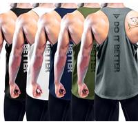Boyzn - Canotte da uomo, confezione da 1, 3 o 5 pezzi, con scollo a Y, per allenamento in palestra, canotte atletiche per palestra, canotte fitness e bodybuilding senza maniche, L