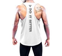 Boyzn Confezione da 1, 3 o 5 canottiere da allenamento a Y sulla schiena, canotte sportive per palestra, fitness bodybuilding senza maniche, Bianco (confezione da 1), XL