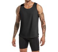 Boyzn Confezione da 1, 3 o 5 canottiere da uomo in cotone, senza maniche, traspiranti, per ascelle, palestra, funzionale, per allenamento, sport, bodybuilding senza maniche, Nero , M
