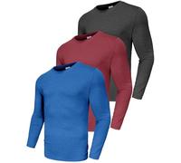Boyzn Confezione da 1, 3 o 5 magliette da uomo a maniche lunghe, protezione UV UPF 50+, ad asciugatura rapida, maglietta funzionale da corsa, traspirante, a maniche lunghe, per palestra, corsa, per