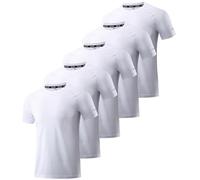 Boyzn Confezione da 1, 3 o 5 magliette sportive da uomo, a maniche corte, funzionali, ad asciugatura rapida, traspirante, per allenamento, bodybuilding, Confezione da 5 pezzi, bianco, S