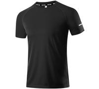 Boyzn Confezione da 1 o 3 magliette da corsa da uomo, vestibilità asciutta, traspiranti, per sport, palestra, atletica, a maniche corte, Nero (confezione da 1), XL