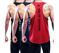 Boyzn Confezione da 3 canottiere da uomo, estive, senza maniche, traspiranti, per palestra, allenamento, palestra, bodybuilding, senza maniche, Confezione da 3 pezzi, nero/blu marino/rosso, XXL