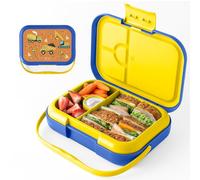 BOZ Construction Bento Box Kids - 4 scomparti a prova di perdite per bambini dai 3 ai 7 anni - lavabile in lavastoviglie